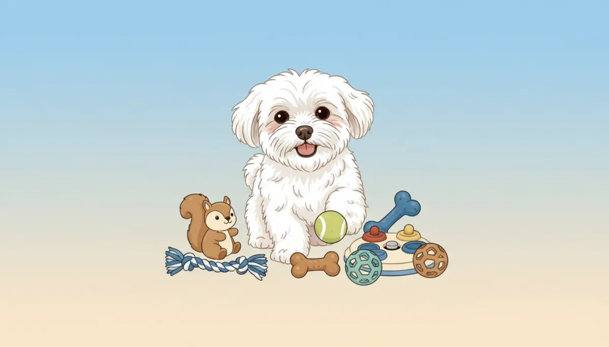 White Maltese dog in a professional neutral-tone living room