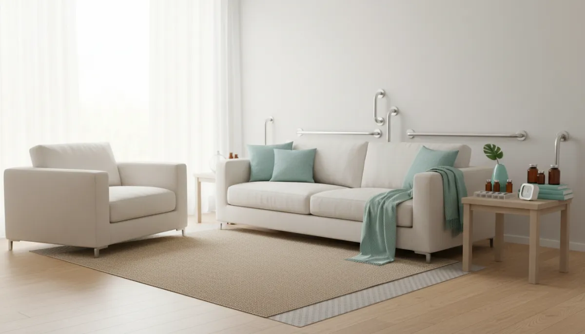 Safe, well-organized living room designed to support senior independence at home