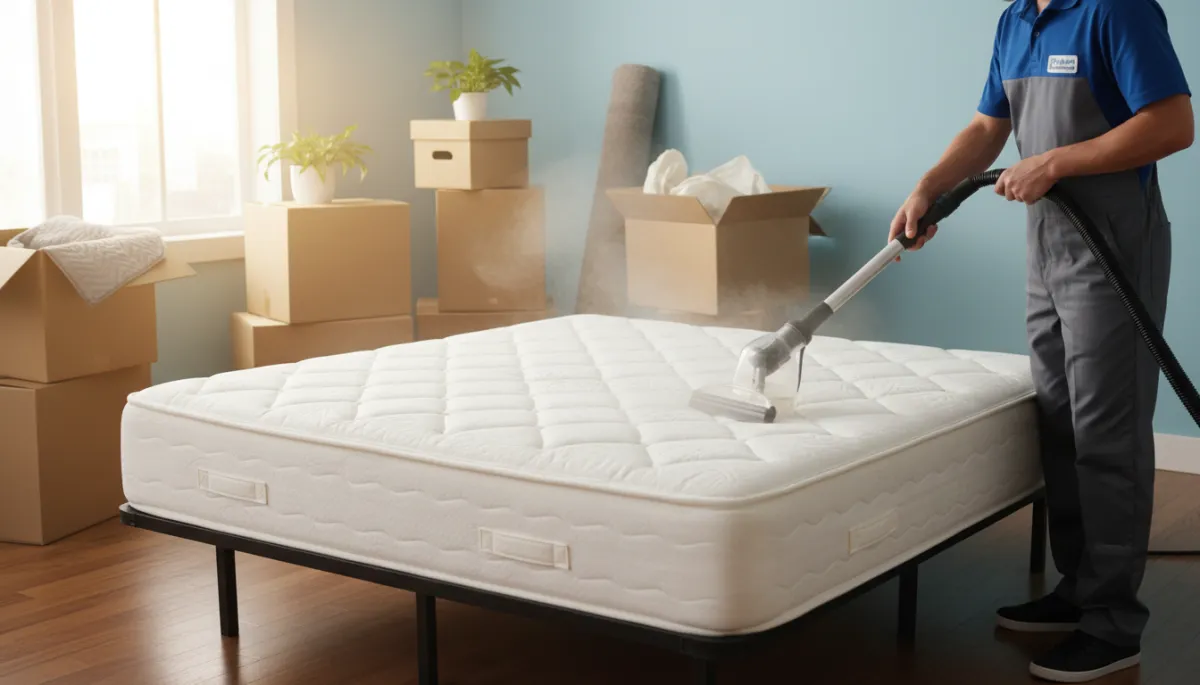 Staged bedroom with a clean mattress prepared for a home sale in Hemet