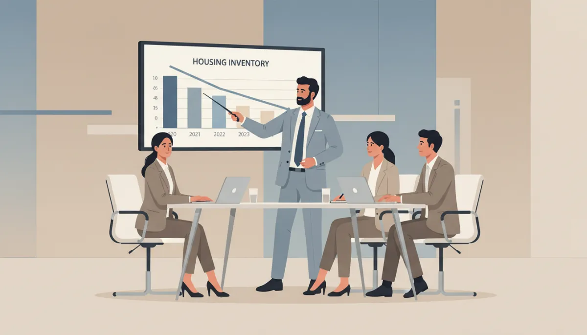 Broker team reviewing housing inventory and tax-related market trends