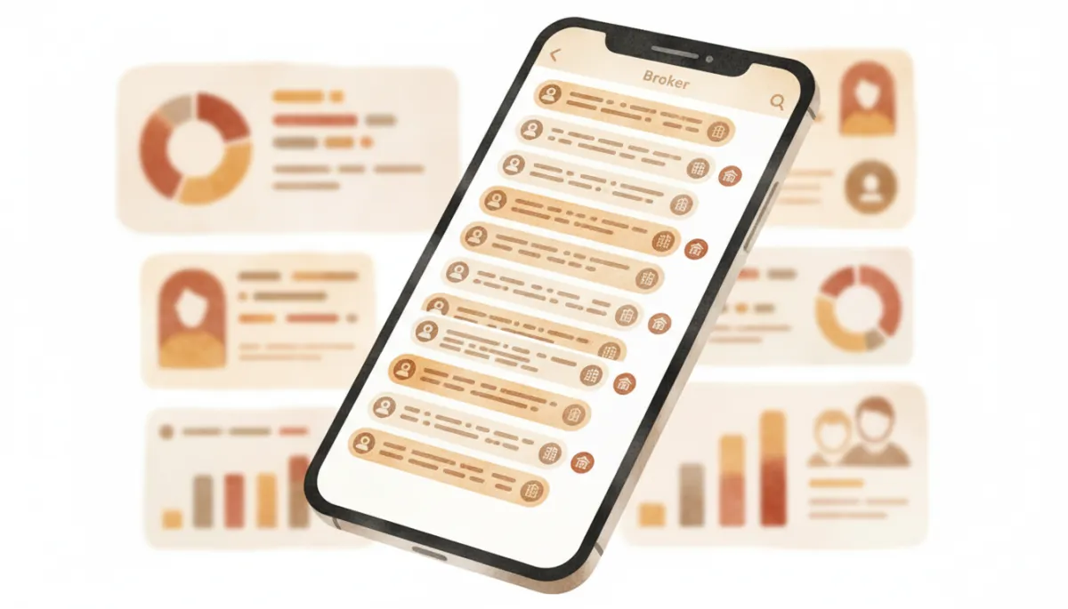Series of identical broker messages left unread on a smartphone
