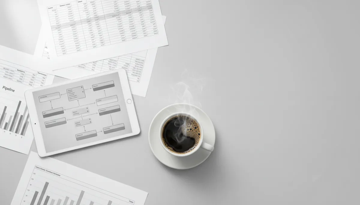 Broker reviewing a structured real estate lead generation and follow-up workflow