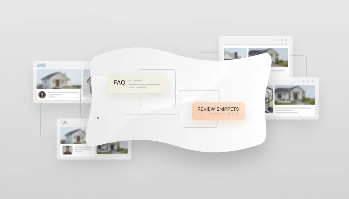 AI interface aggregating structured real estate content from multiple agent websites