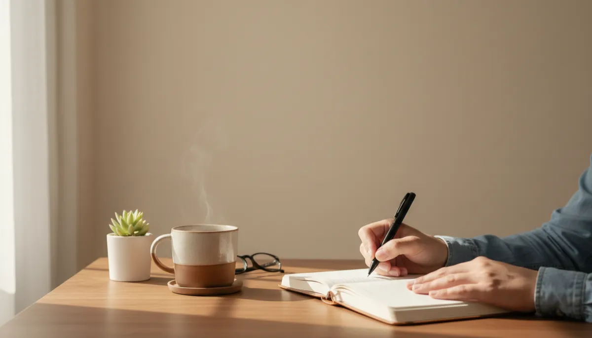 Person journaling as part of emotional healing after an accident