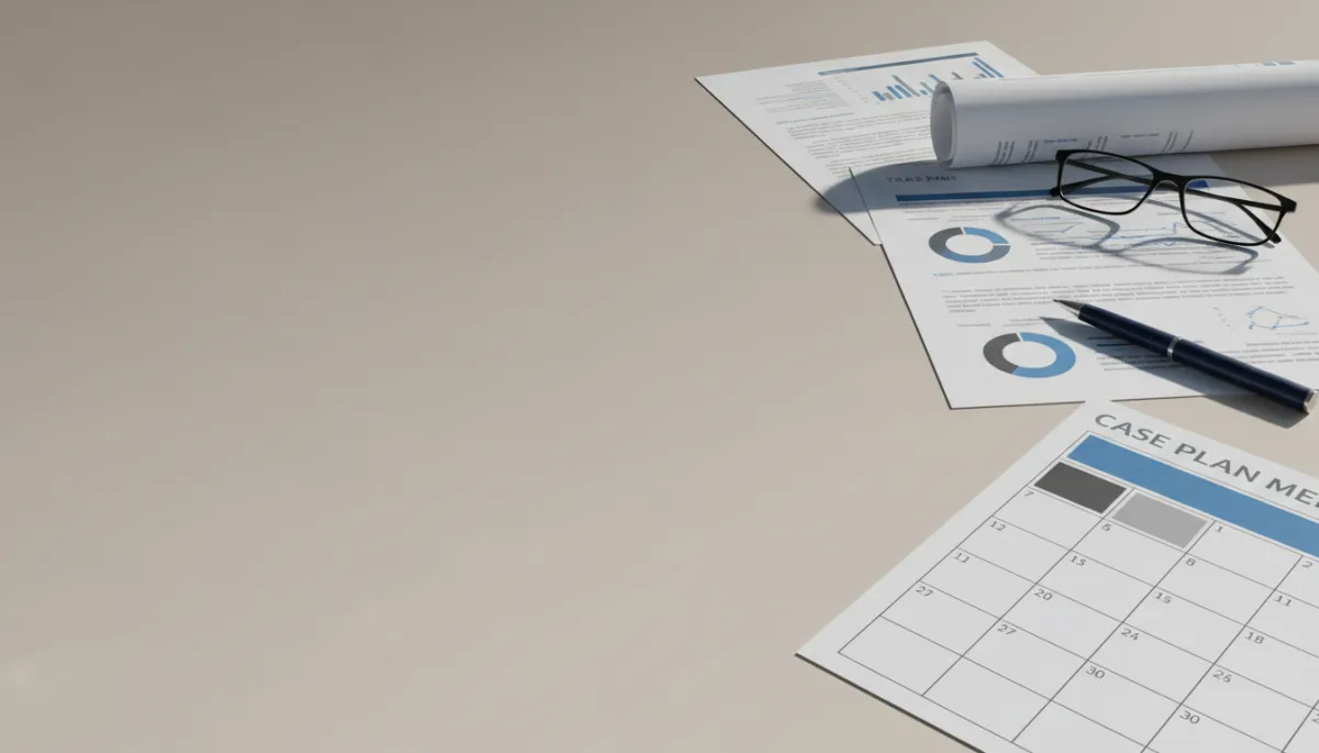 Case plan documents and calendar representing DCF timelines and requirements