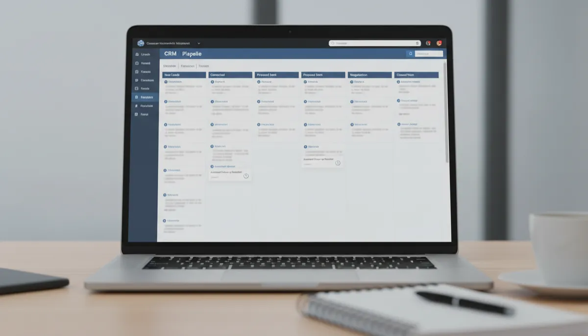 CRM pipeline showing automated follow-ups and lead tracking