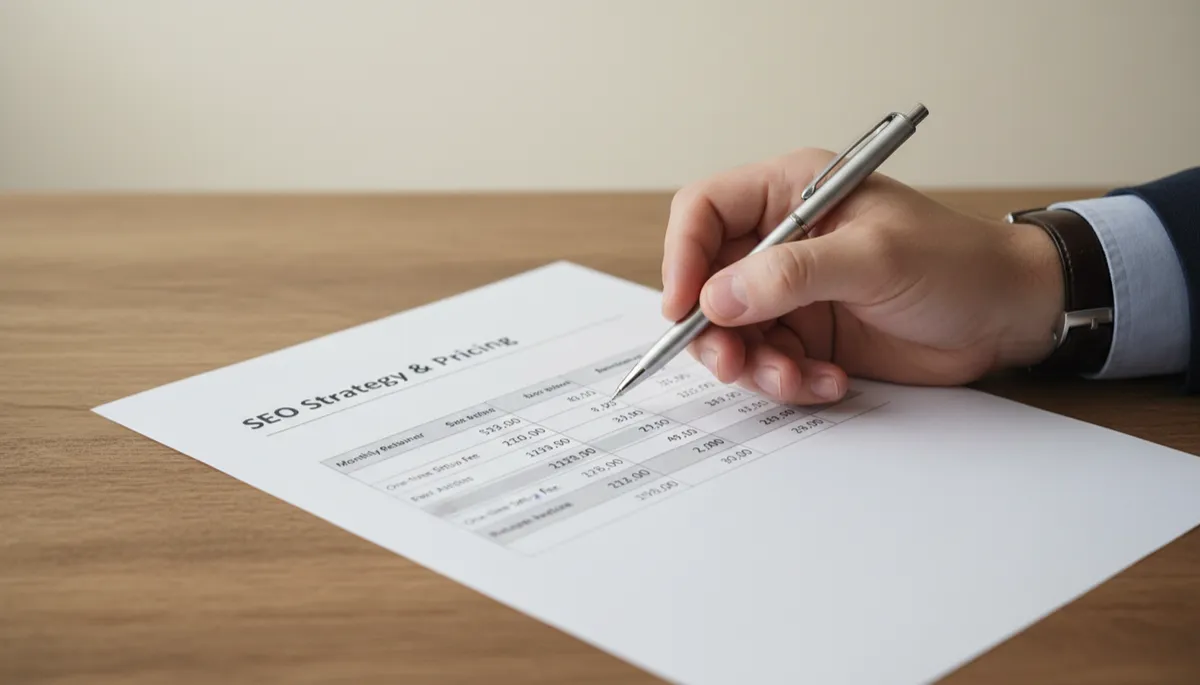 SEO proposal showing clear line-item pricing and deliverables
