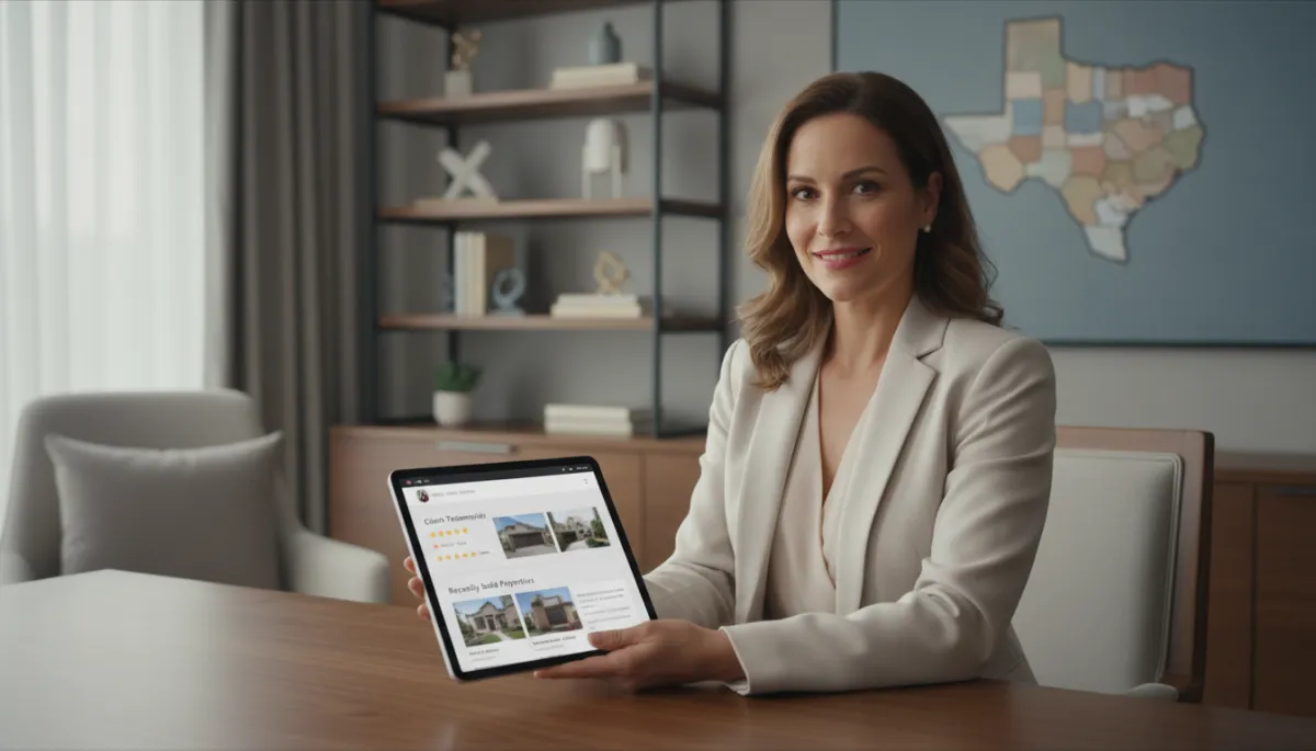 Texas REALTOR reviewing testimonials and sold listings on their personal website Texas REALTOR reviewing testimonials and sold listings on their personal website