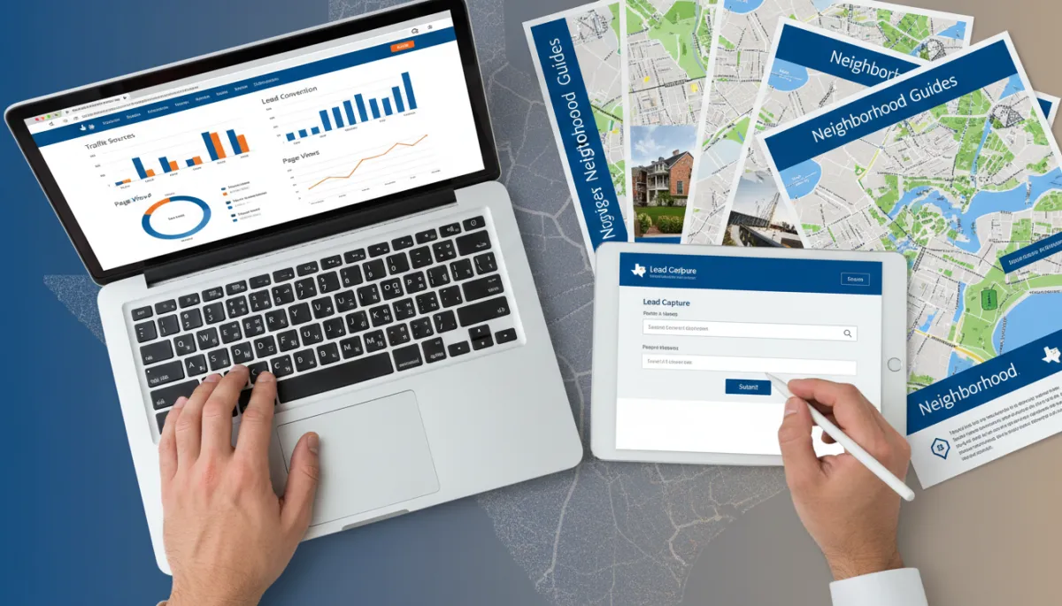 Texas REALTOR® analyzing website content performance and lead capture forms