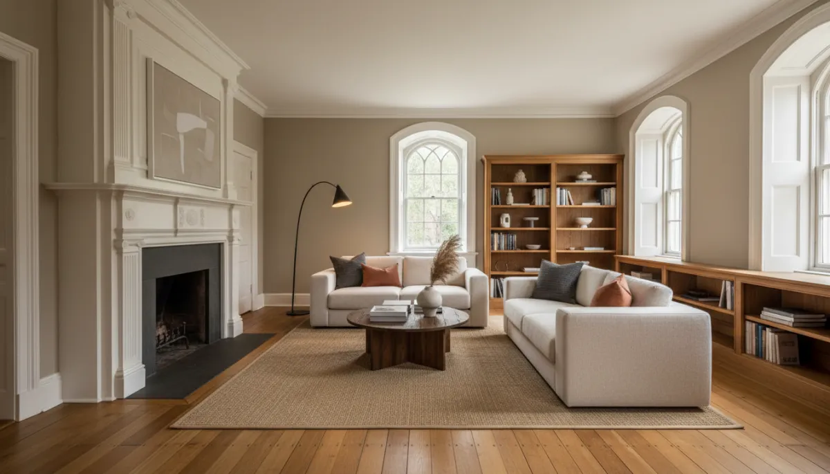 Restored interior of a historic home in Andover MA combining original details with modern decor Restored interior of a historic home in Andover MA combining original details with modern decor