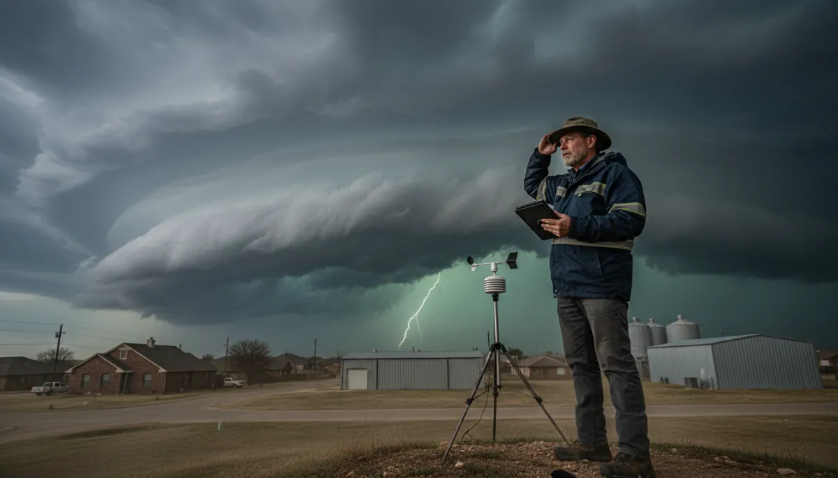 Generate a complete set of professional, photorealistic editorial images for a weather alert blog authored by Storm “Tex” Ranger, a 30-year veteran meteorology and construction field operator with RYZ Construction. The visual style must be consistent across all images: cinematic storm-response documentary photography with urgent but reassuring tone, real Texas environments, high realism, natural lighting, and construction + weather safety focus. No text, no logos, no watermarks.
The image set must include:
1 HERO IMAGE – A dramatic wide cinematic scene of severe Texas storm weather approaching residential homes and metal buildings, with a seasoned weather expert in field gear observing conditions like a storm operations veteran.
6 SECTION IMAGES covering:
Active severe weather outlook with storm clouds, wind, rain bands, lightning in the distance
Construction site storm preparation with crews securing scaffolding, cranes, and materials
Homeowner and metal building storm readiness actions such as securing doors, gutters, and outdoor equipment
Safety-focused weather impact on construction operations including paused work and hazard awareness
Post-storm environment showing inspection of minor damage like dented metal panels, roof checks, and wet ground recovery
Field operations readiness showing RYZ Construction storm response team inspecting sites and preparing for emergency response
1 CTA / CLOSING IMAGE – A professional storm response scene showing RYZ Construction field team and truck at a weather-affected site, demonstrating readiness, emergency support, and post-storm assistance in a calm but authoritative tone.
All images must feel like part of a single visual story. Maintain consistency in lighting, mood, geography (Texas), and professional storm-response atmosphere. Emphasize realism, trust, urgency, and preparedness. Avoid cartoon, illustration, or artificial CGI look.. Style: Professional quality, photorealistic, high resolution Generate a complete set of professional, photorealistic editorial images for a weather alert blog authored by Storm “Tex” Ranger, a 30-year veteran meteorology and construction field operator with RYZ Construction. The visual style must be consistent across all images: cinematic storm-response documentary photography with urgent but reassuring tone, real Texas environments, high realism, natural lighting, and construction + weather safety focus. No text, no logos, no watermarks.
The image set must include:
1 HERO IMAGE – A dramatic wide cinematic scene of severe Texas storm weather approaching residential homes and metal buildings, with a seasoned weather expert in field gear observing conditions like a storm operations veteran.
6 SECTION IMAGES covering:
Active severe weather outlook with storm clouds, wind, rain bands, lightning in the distance
Construction site storm preparation with crews securing scaffolding, cranes, and materials
Homeowner and metal building storm readiness actions such as securing doors, gutters, and outdoor equipment
Safety-focused weather impact on construction operations including paused work and hazard awareness
Post-storm environment showing inspection of minor damage like dented metal panels, roof checks, and wet ground recovery
Field operations readiness showing RYZ Construction storm response team inspecting sites and preparing for emergency response
1 CTA / CLOSING IMAGE – A professional storm response scene showing RYZ Construction field team and truck at a weather-affected site, demonstrating readiness, emergency support, and post-storm assistance in a calm but authoritative tone.
All images must feel like part of a single visual story. Maintain consistency in lighting, mood, geography (Texas), and professional storm-response atmosphere. Emphasize realism, trust, urgency, and preparedness. Avoid cartoon, illustration, or artificial CGI look.. Style: Professional quality, photorealistic, high resolution