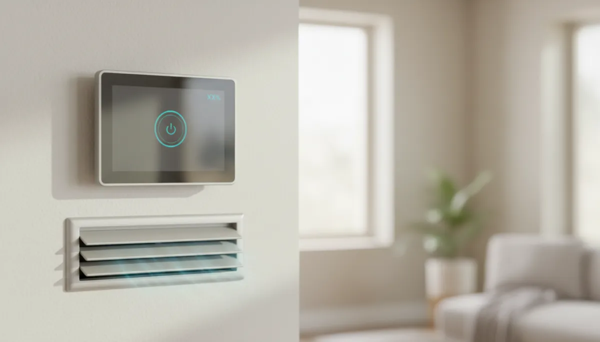 Smart thermostat and motorized vent with energy savings data