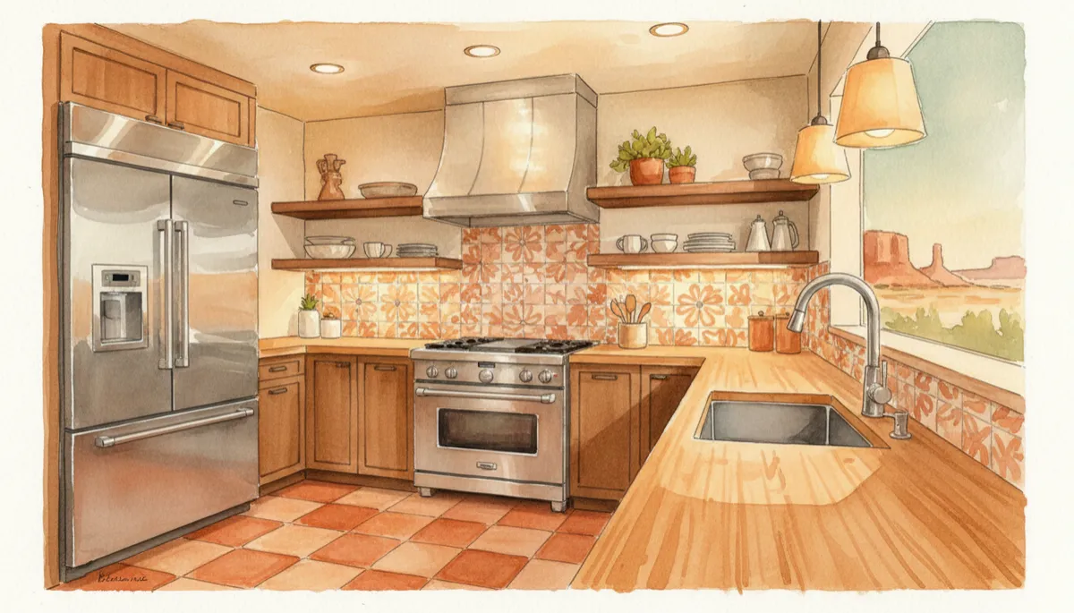 Texas kitchen with layered lighting, stainless appliances, and touchless faucet