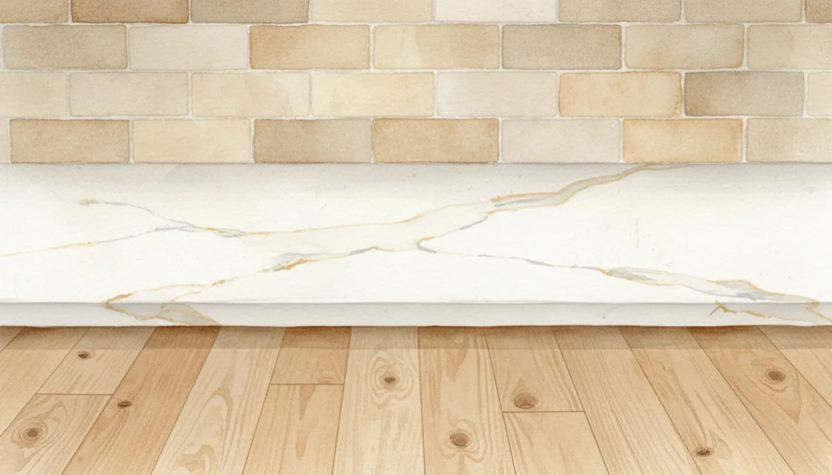 Quartz countertops, neutral backsplash, and LVP flooring in a Texas kitchen