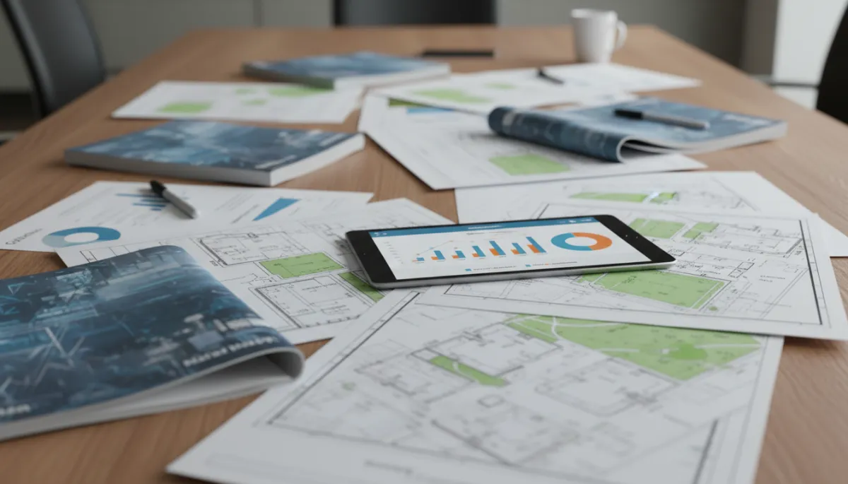 Multifamily market reports and apartment site plans used for strategic planning
