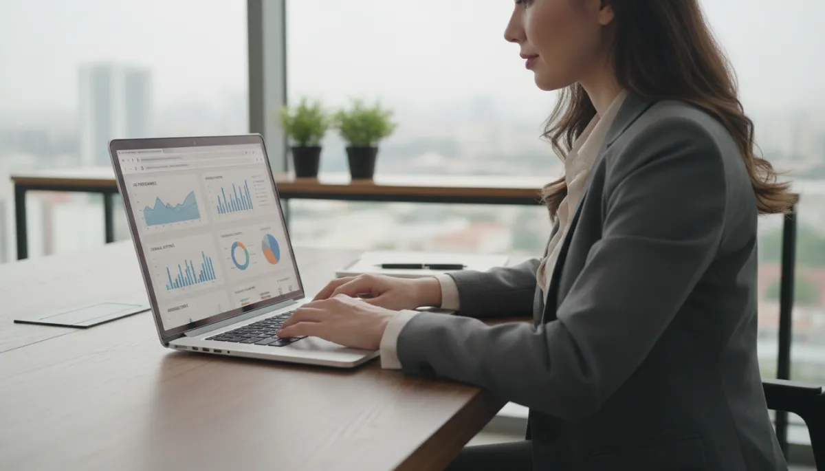Confident business owner reviewing social media analytics and revenue impact