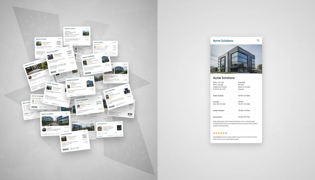 Before and after duplicate listing cleanup comparison
