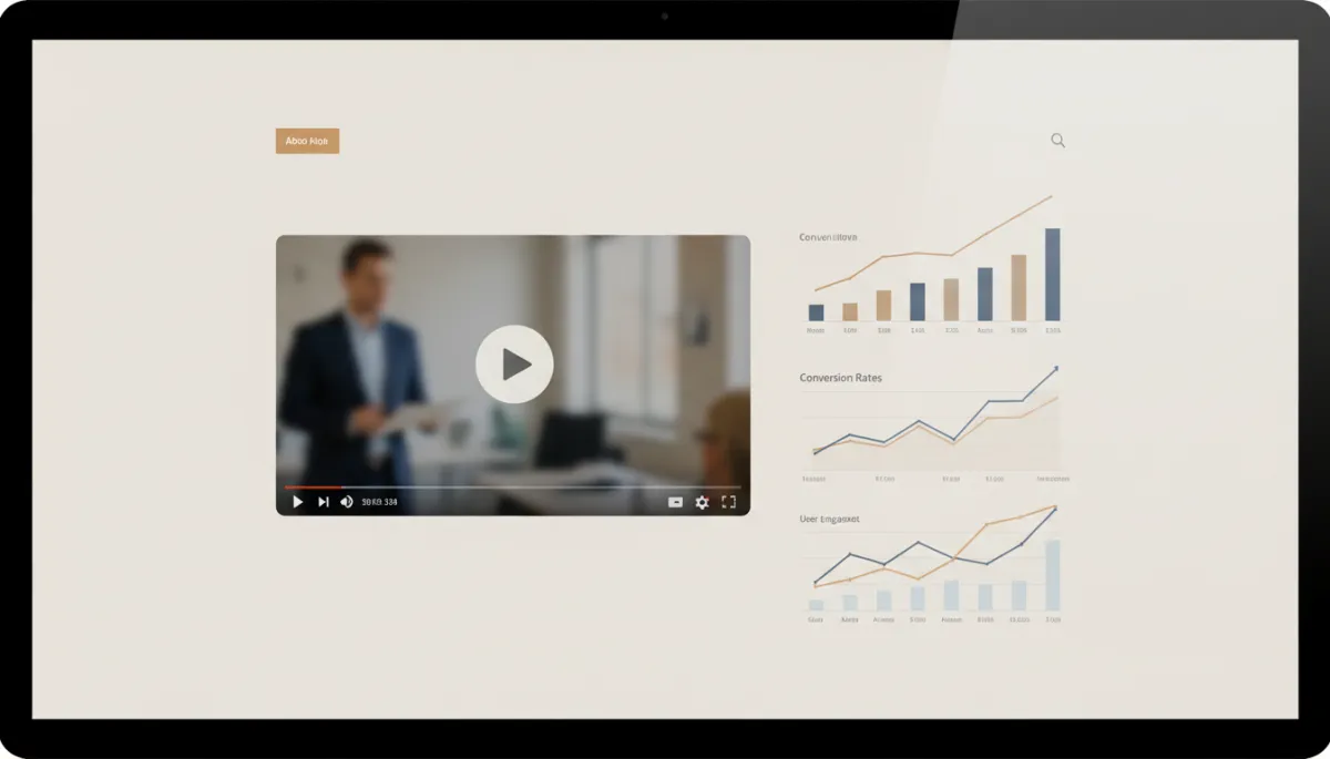 Landing page analytics showing improved conversions after adding voiceover video