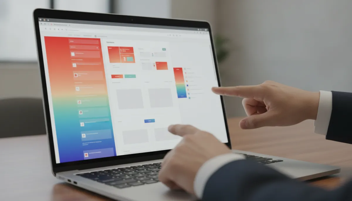 Laptop screen displaying detailed website heatmap with hot and cold behavior zones