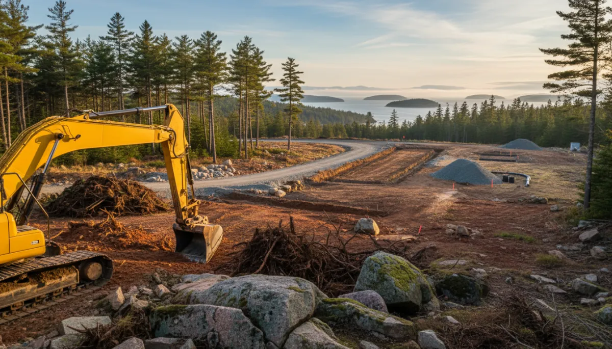 Custom Home Site Work in Downeast Maine
