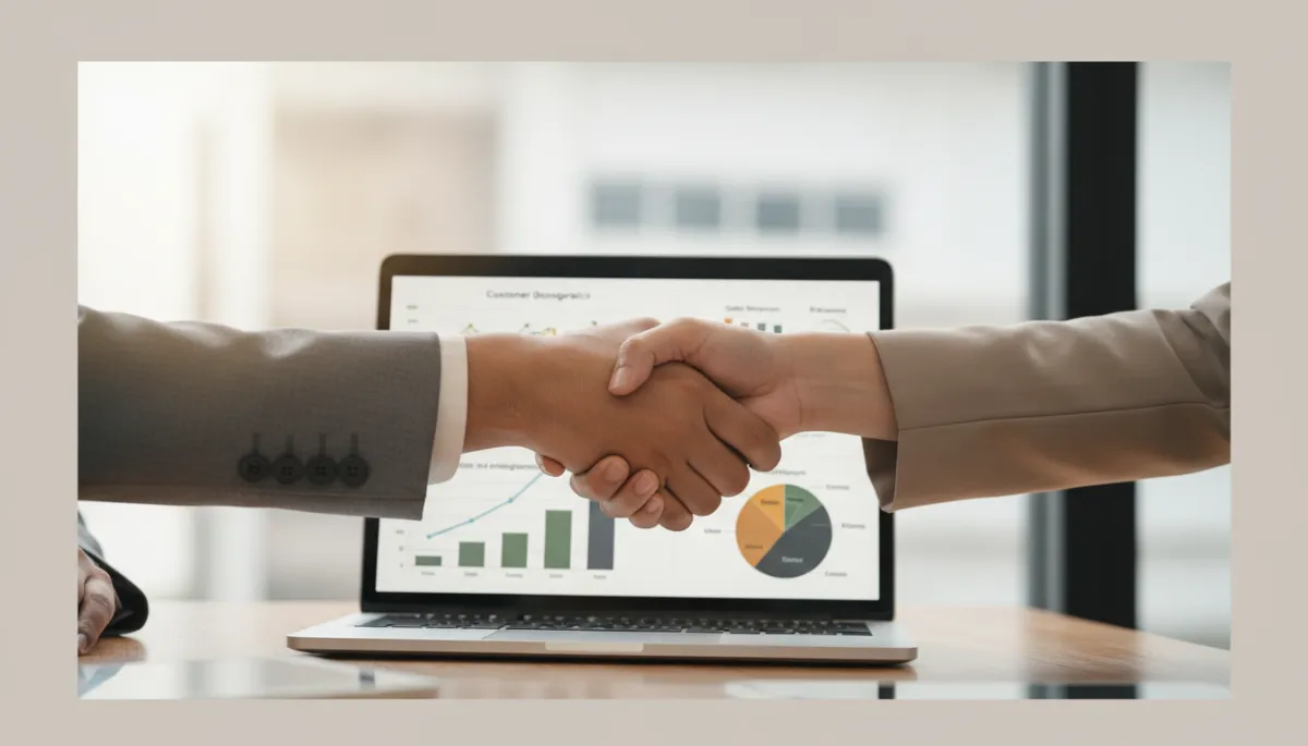 Business professionals in a network marketing meeting celebrating sales growth and customer wins Business professionals in a network marketing meeting celebrating sales growth and customer wins