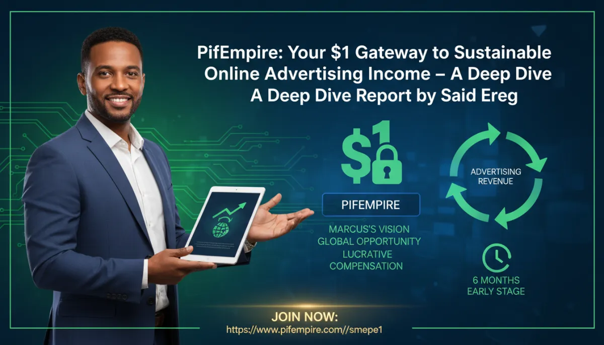 Said Ereg PifEmpire Review — Start Earning with $1 Through a Sustainable Advertising Income Program Open Worldwide