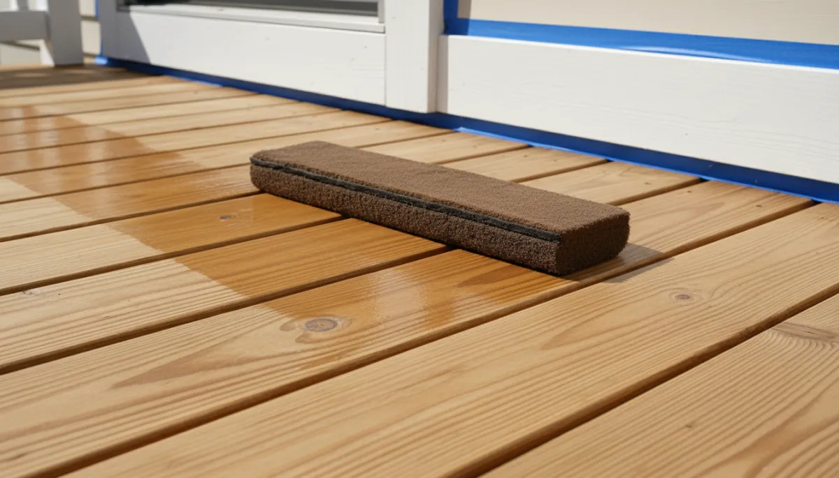 Close-up of deck staining work in Southern Maryland