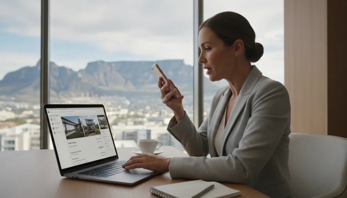 Estate agent quickly responding to a portal lead via WhatsApp in Cape Town