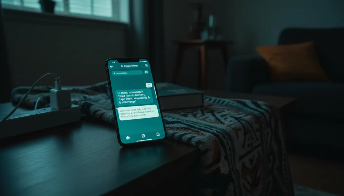 WhatsApp AI bot responding instantly to a late-night property enquiry