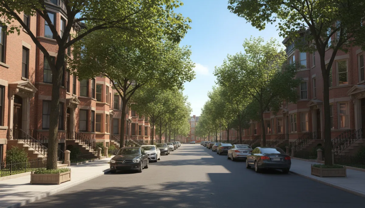 Professional view of a residential Chicago neighborhood street