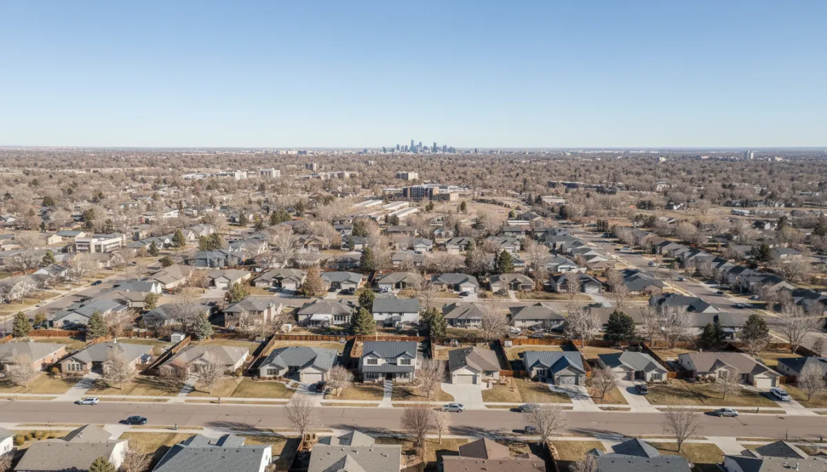 Aerial view of Colorado Springs homes illustrating neighborhood-level home values