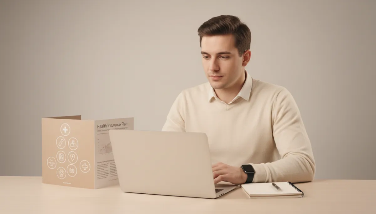Healthy professional comparing private health insurance plans on a laptop