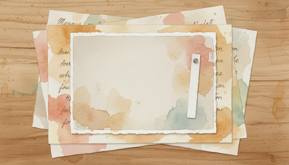 Carte d’émotion avec collages, couleurs et quelques mots manuscrits