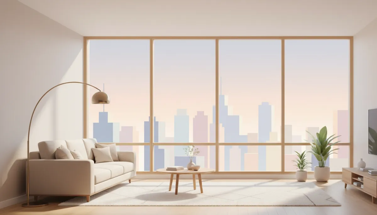 Professional interior of a modern Triangle apartment living room