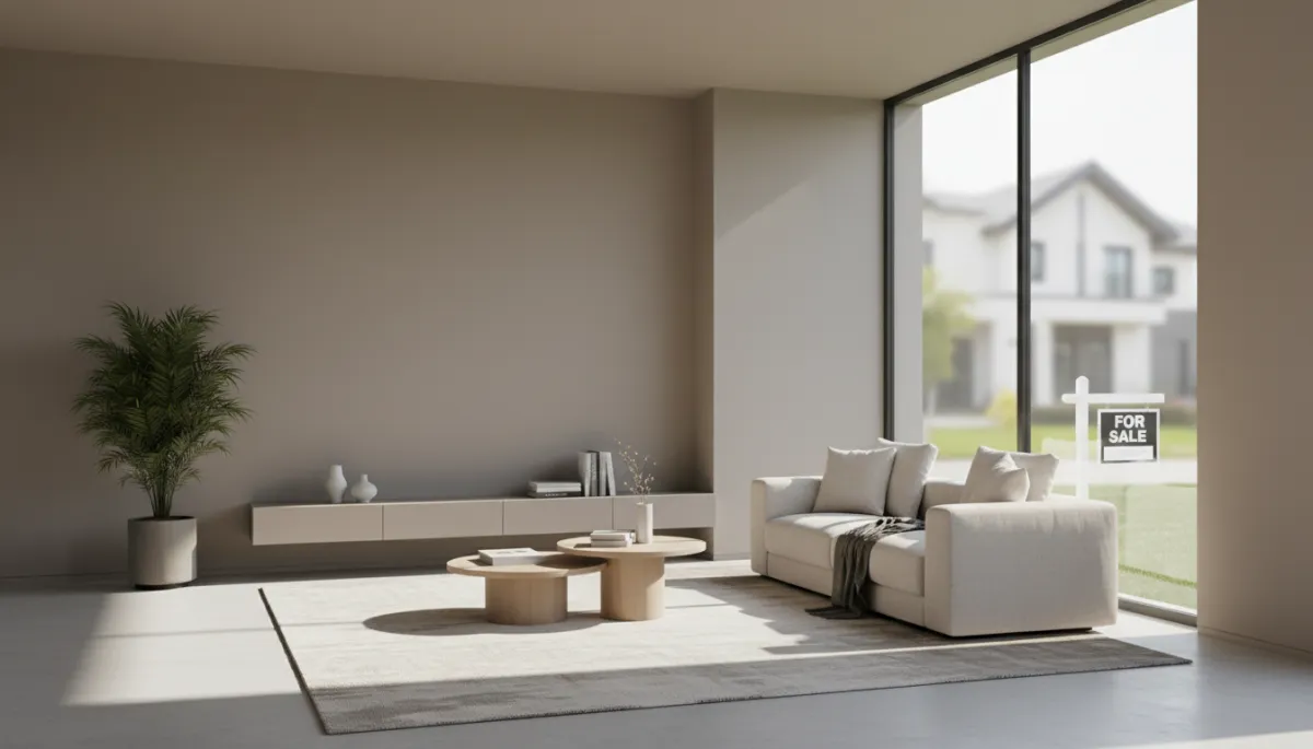 Beautifully staged living room prepared for home showings