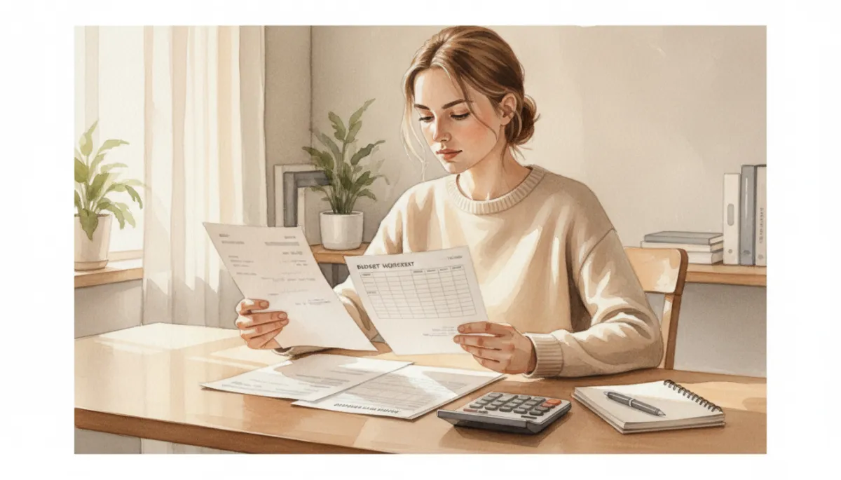 Person reviewing their credit report and budget before buying a home
