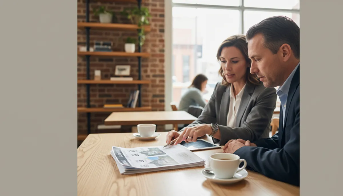 Buyer and agent reviewing longer days-on-market listings in the Triangle