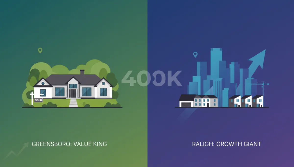 Greensboro vs. Raleigh: $400k Home Value in 2026