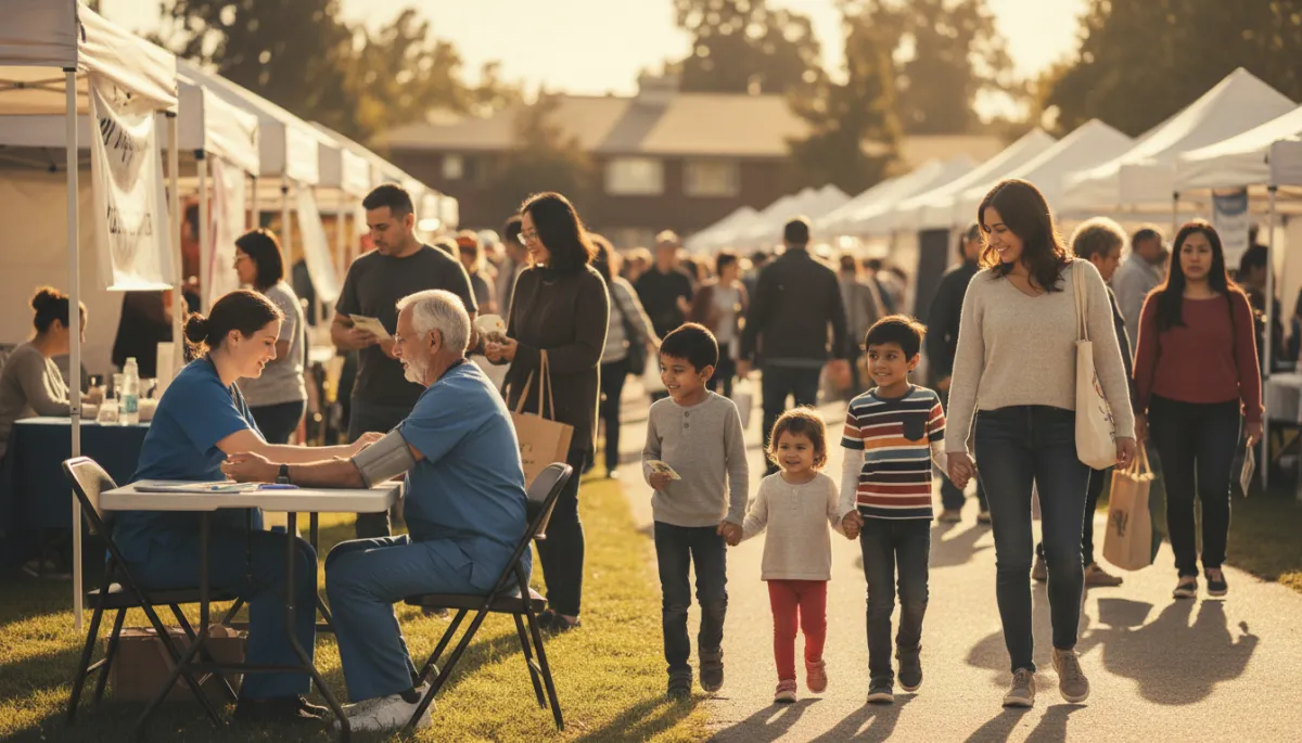 Community health fair offering screenings and wellness resources
