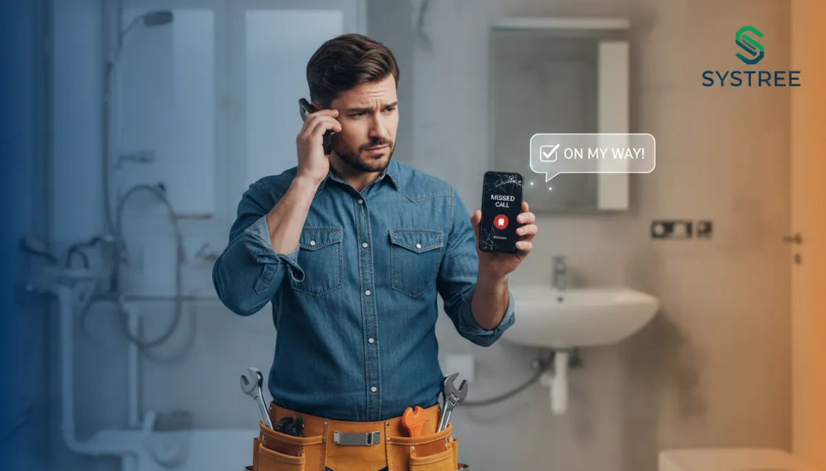 Plumber under sink missing calls while working