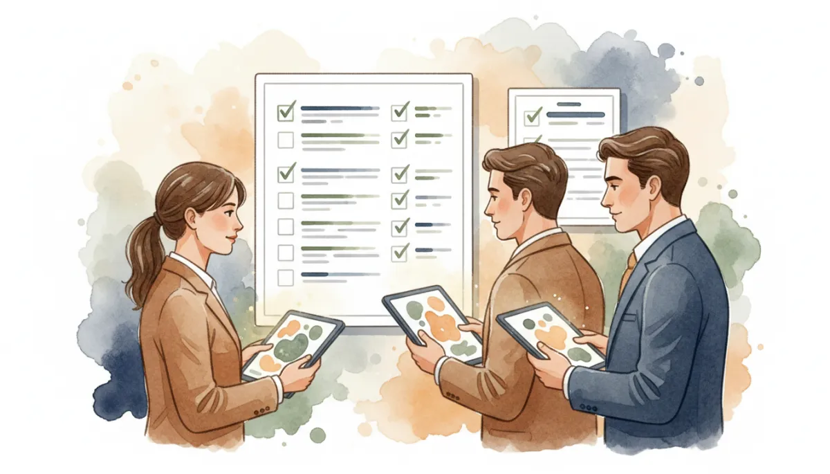 Team in a blue-collar office improving admin workflow with a visual system