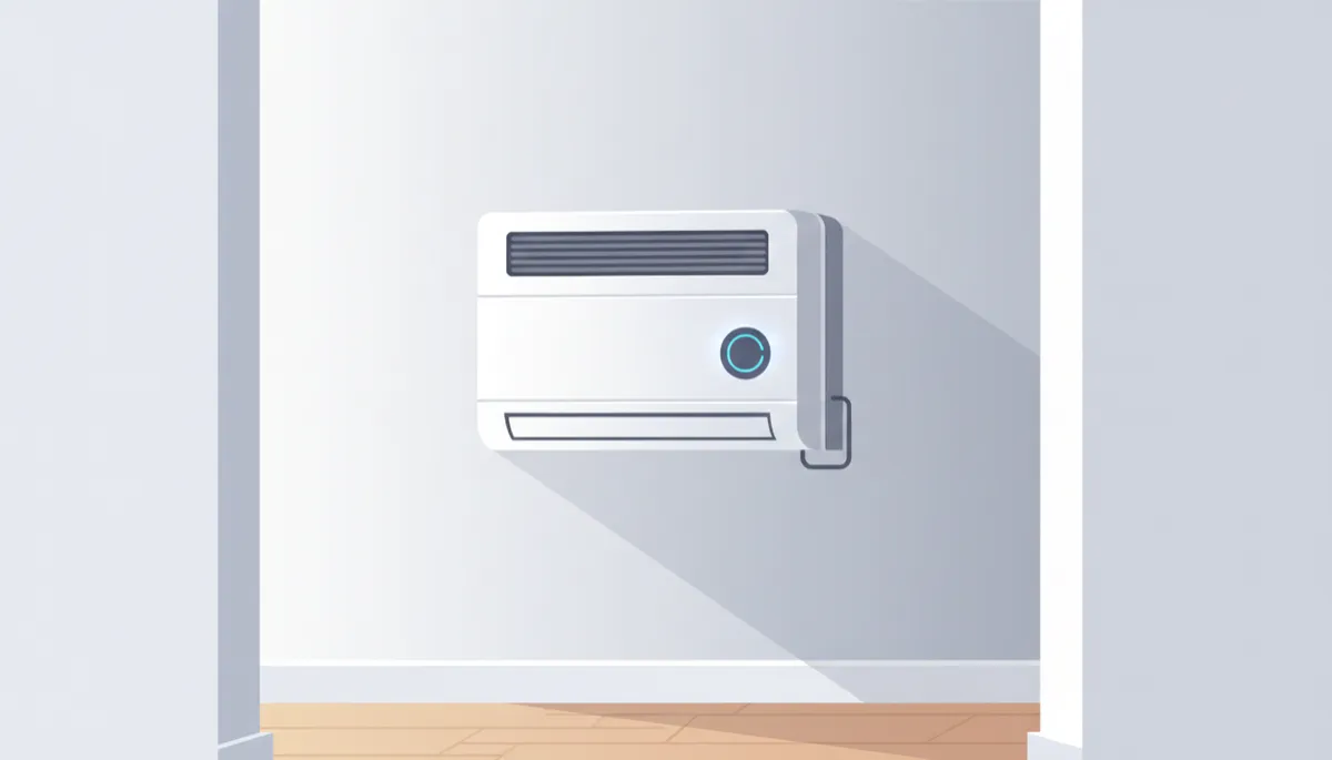 Échangeur d’air mural moderne installé dans un couloir d’appartement