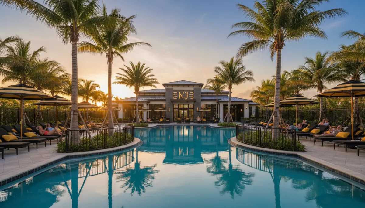 Resort-style pool and clubhouse in a Northwest Florida coastal HOA community