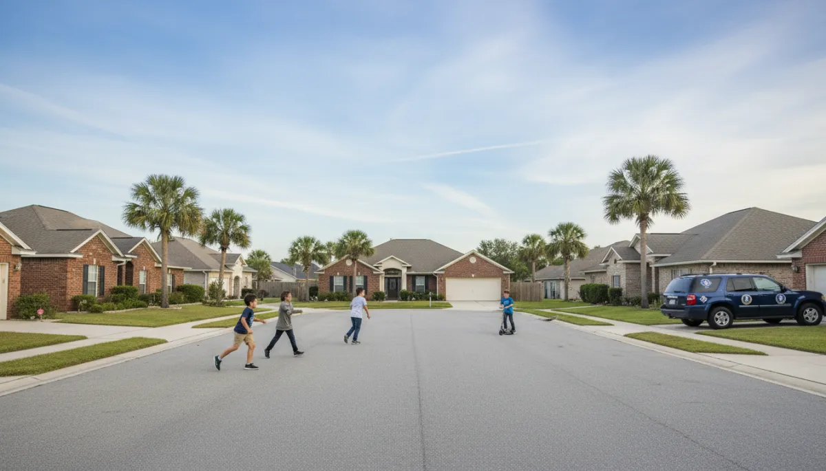 Family-friendly cul-de-sac in Fort Walton Beach with single-family homes