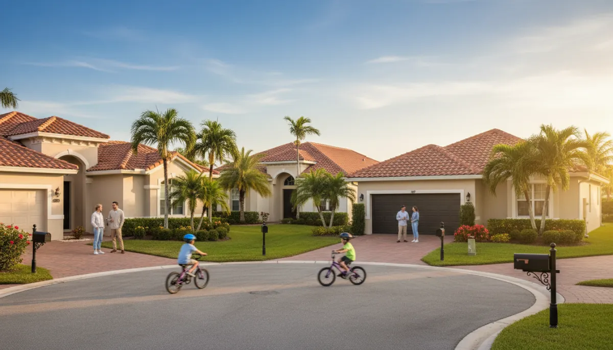 Family-friendly suburban neighborhood street scene in Niceville Florida