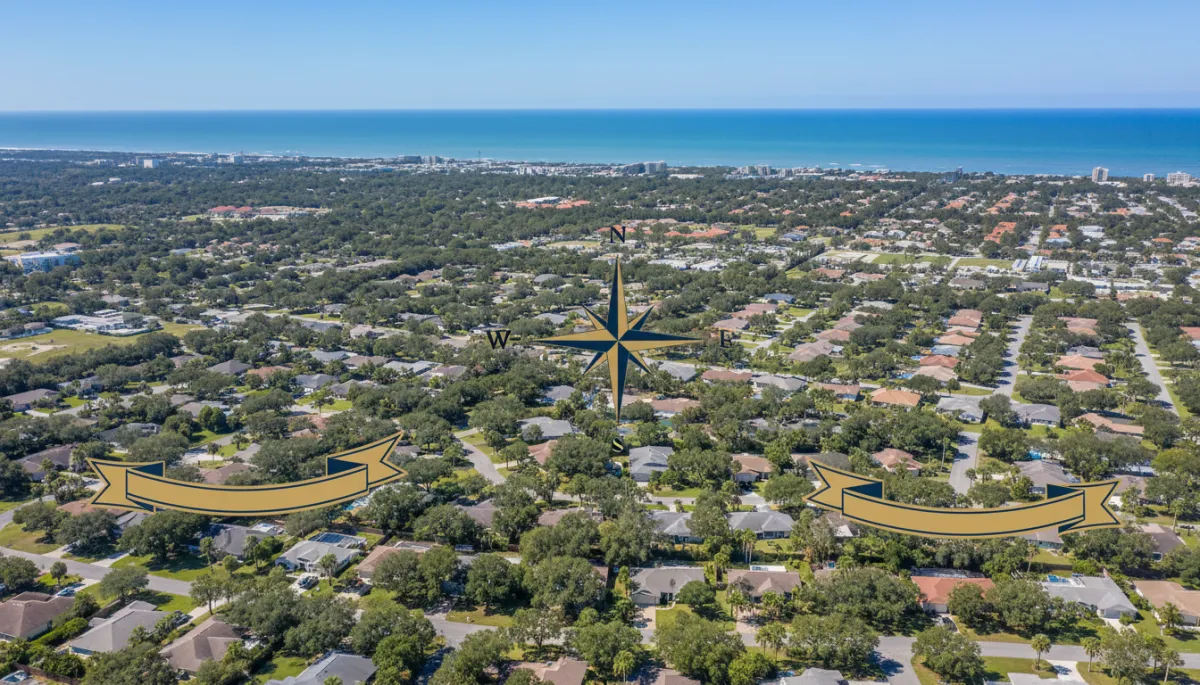 Aerial view of Emerald Coast neighborhoods popular with military families