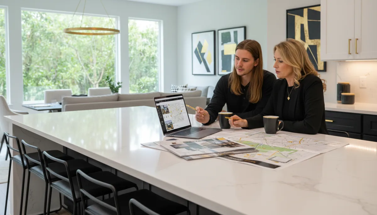 First-time buyers reviewing Northwest Florida neighborhood options with an agent