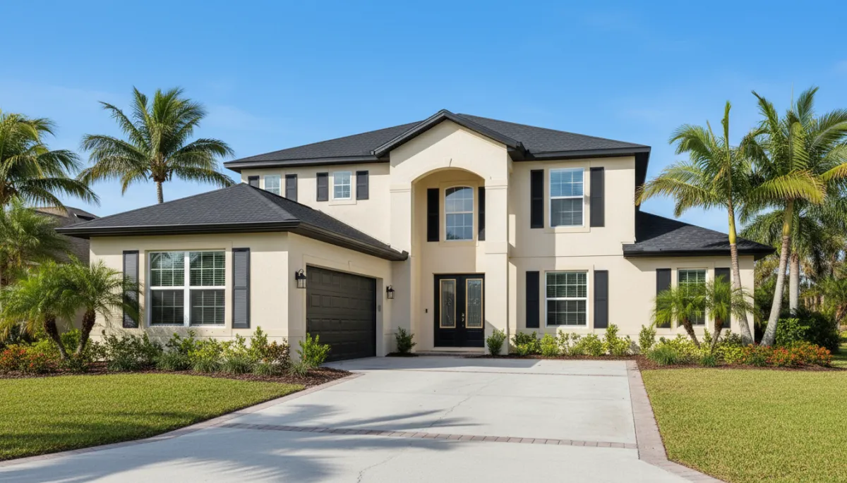 Move-in ready Florida home exterior with fresh landscaping