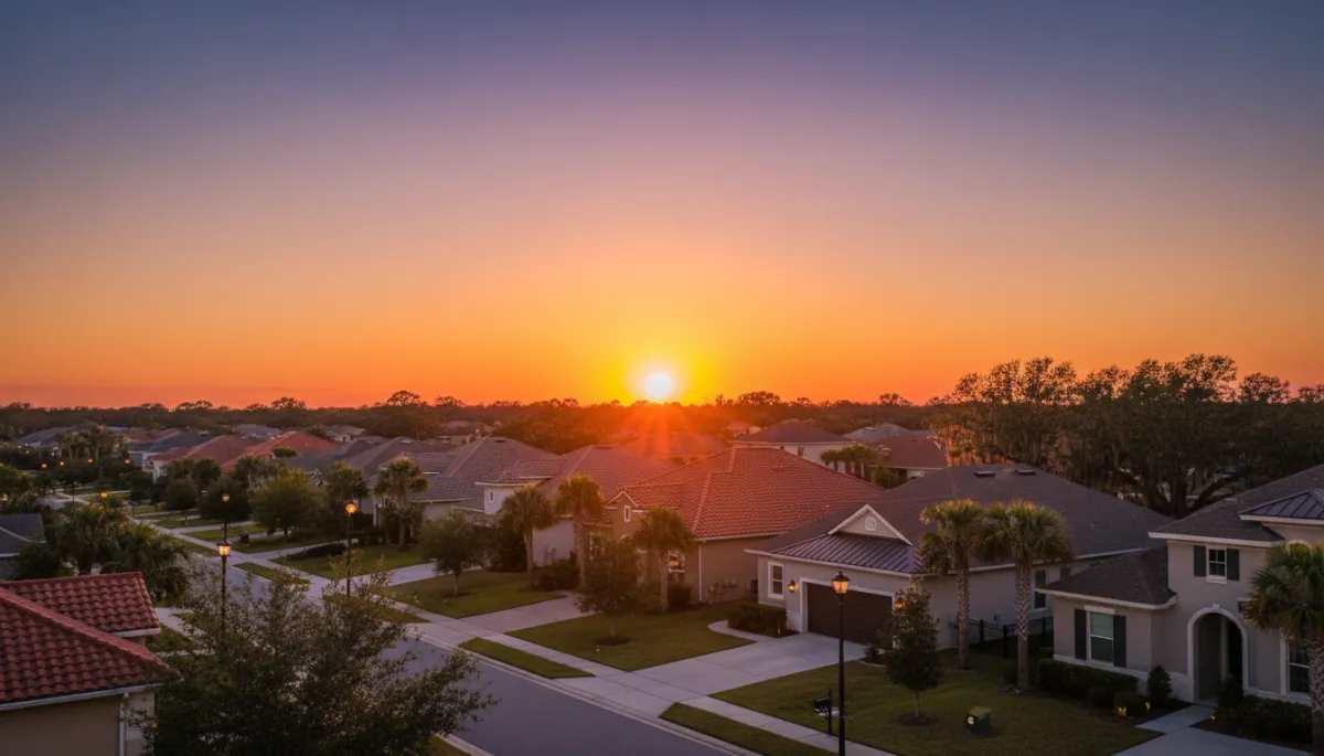 Sunset over a Northwest Florida neighborhood