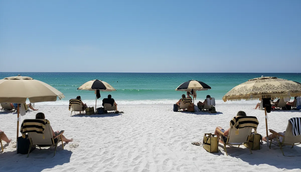Emerald Coast beach with emerald-green water and white sand